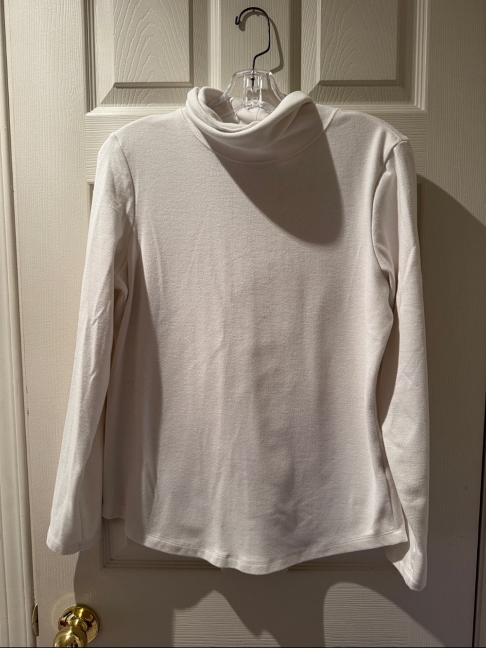 Classic White Turtleneck Long Sleeve Top